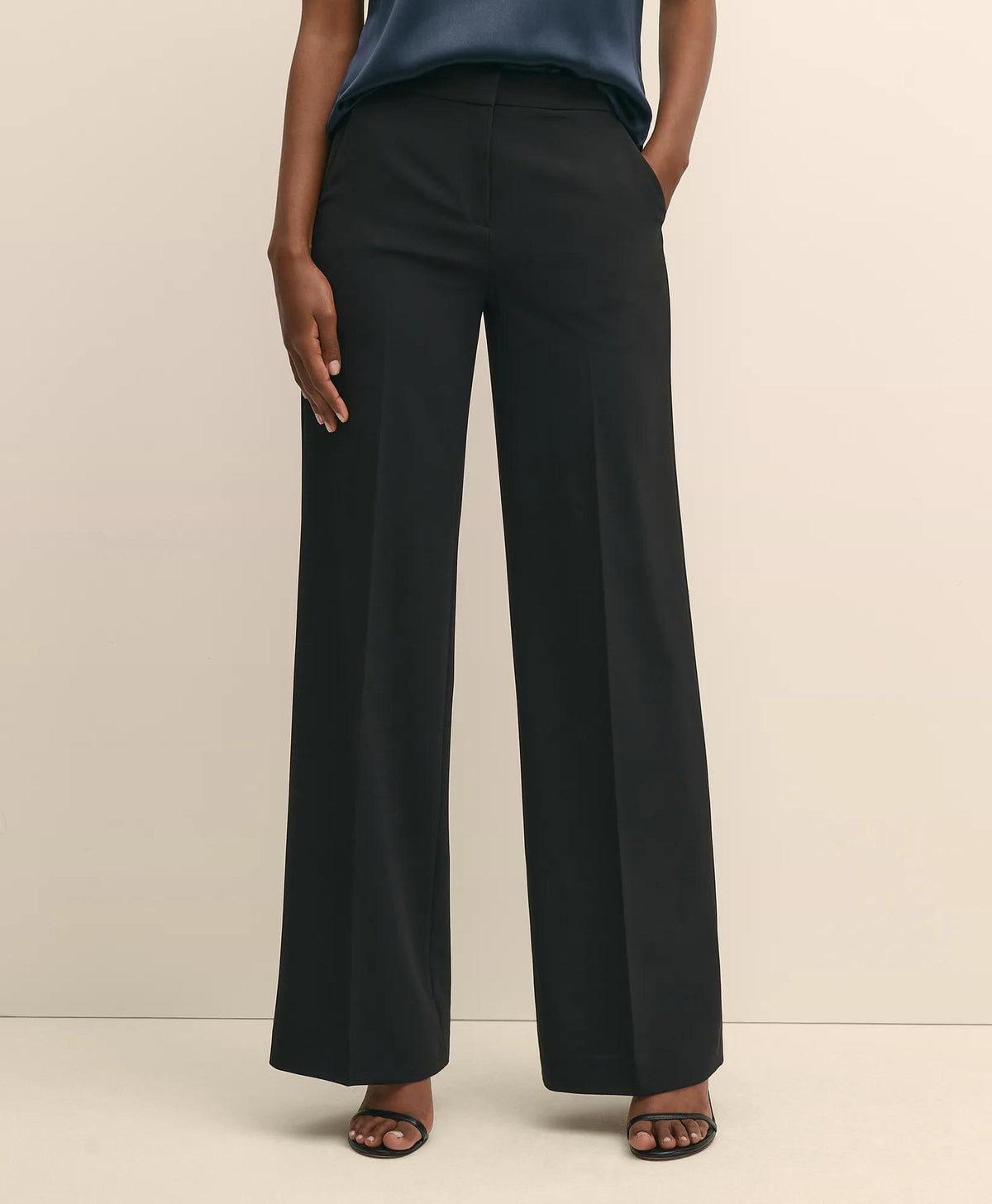 Crepe Wide-Leg Pants | Brooks Brothers outlet