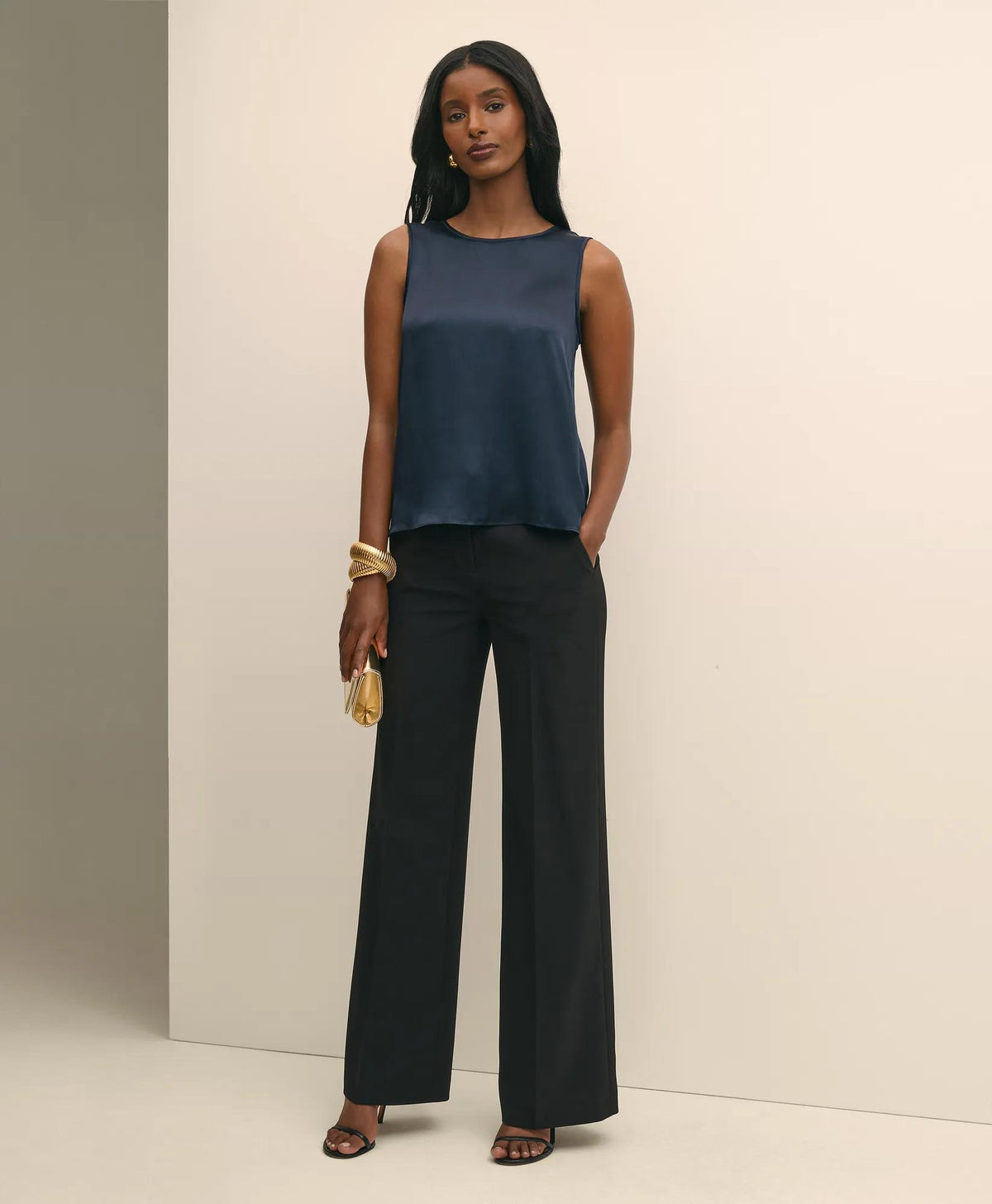 Crepe Wide-Leg Pants | Brooks Brothers outlet