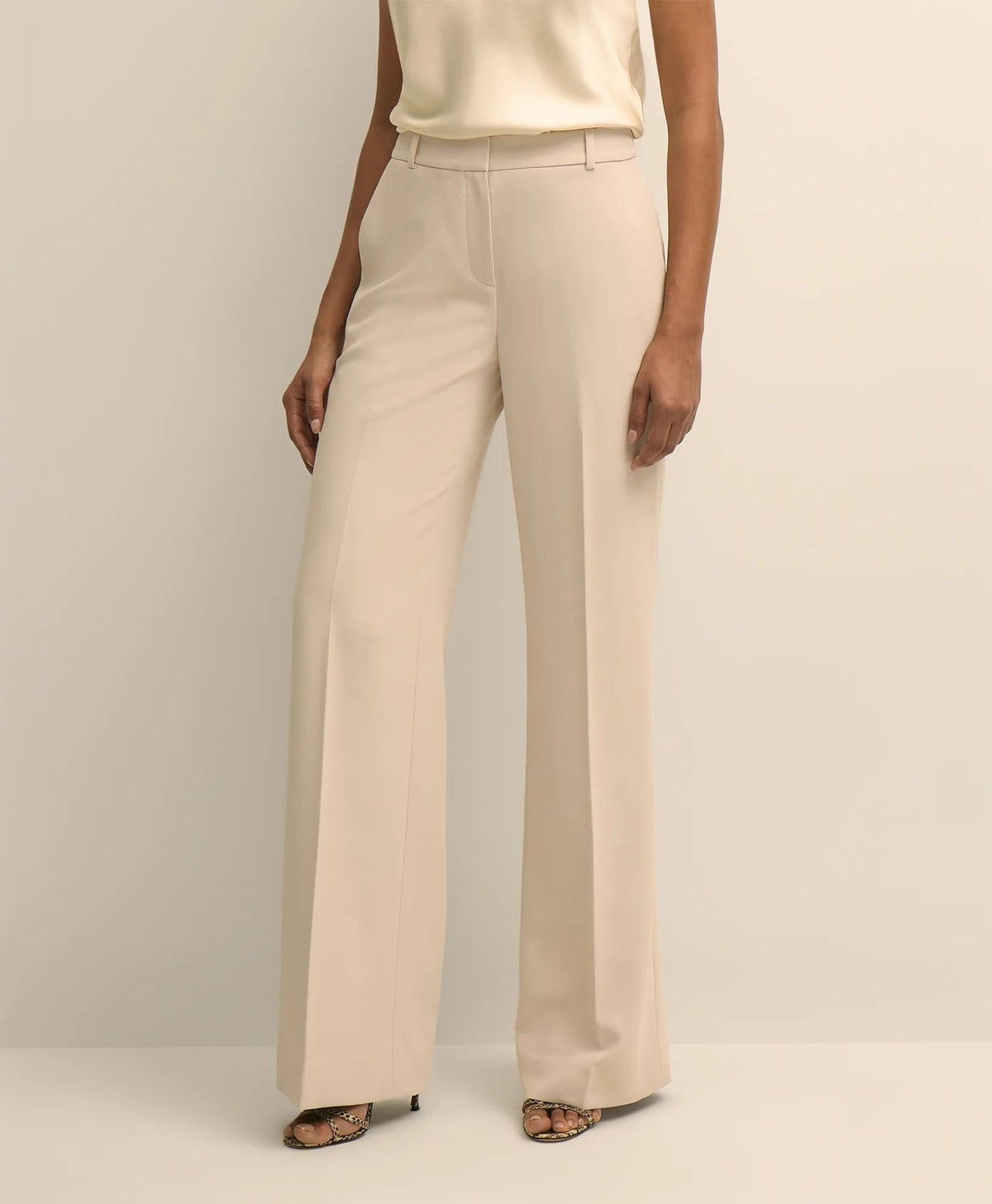 Crepe Wide-Leg Pants | Brooks Brothers online shop