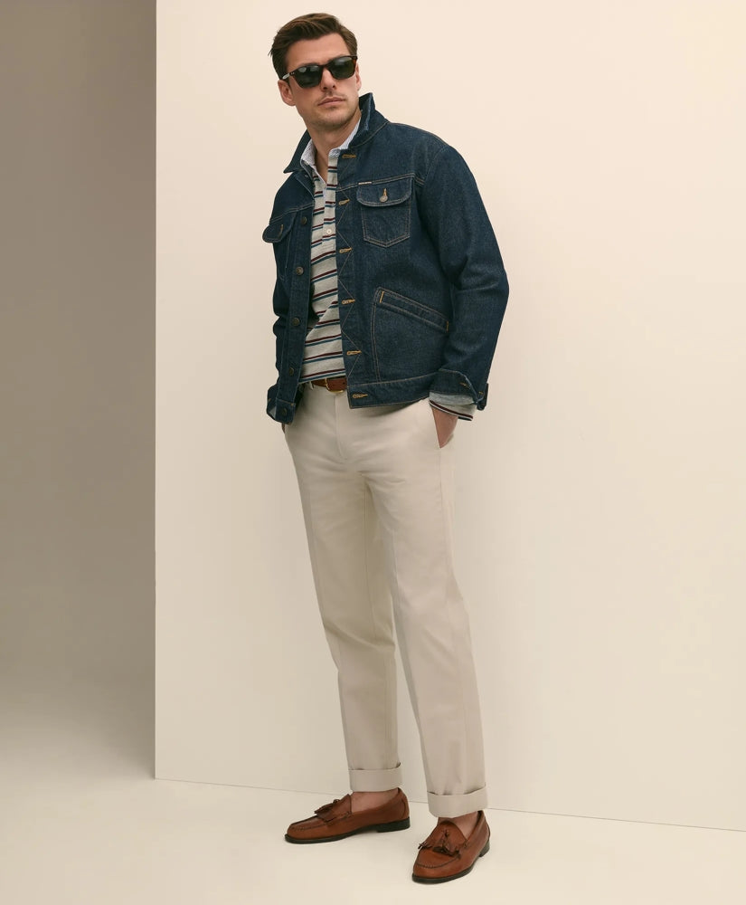 Dark Rinse Denim Trucker Jacket | Brooks Brothers online