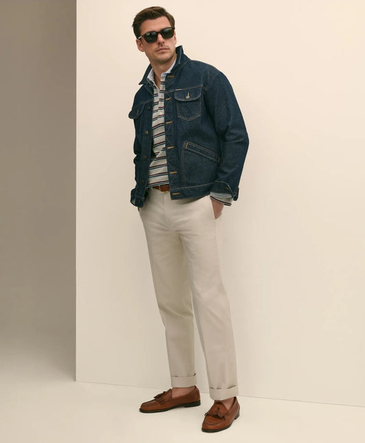 Dark Rinse Denim Trucker Jacket | Brooks Brothers online