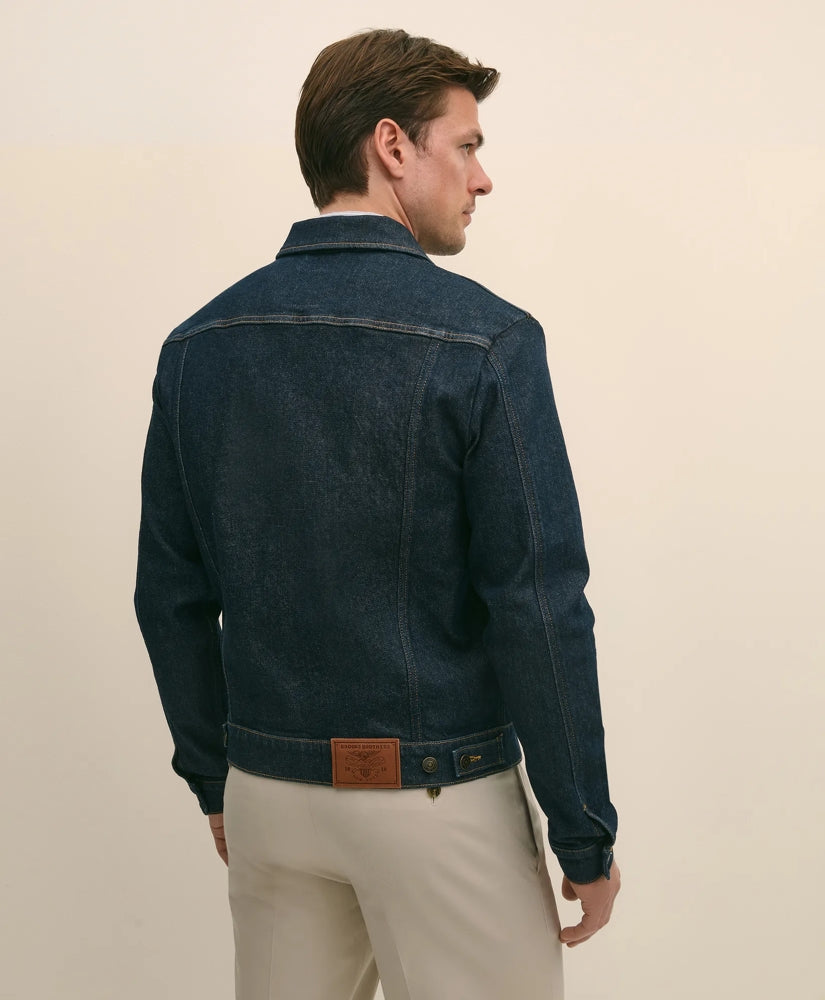 Dark Rinse Denim Trucker Jacket | Brooks Brothers online