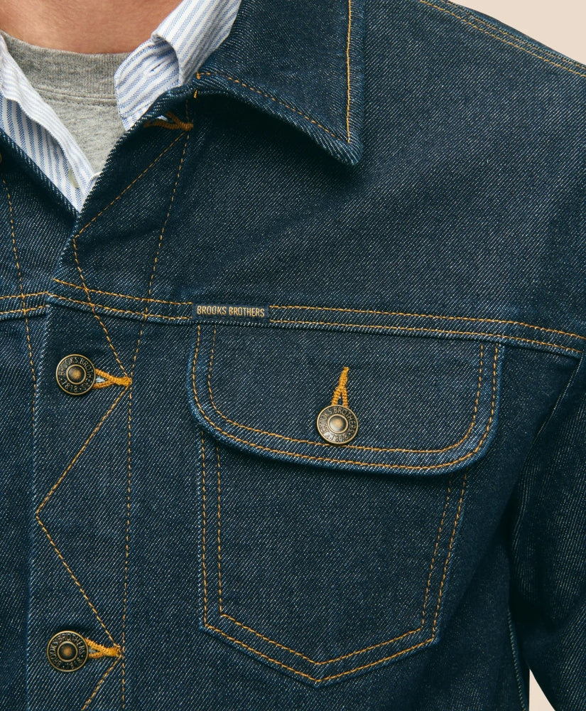 Dark Rinse Denim Trucker Jacket | Brooks Brothers online