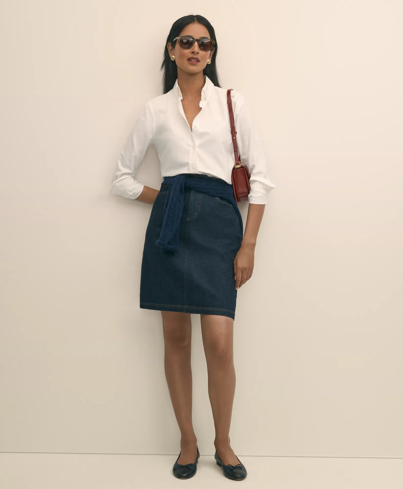 Denim Straight Skirt | Brooks Brothers for sale