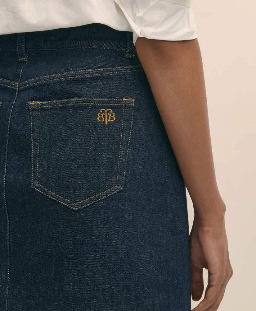Denim Straight Skirt | Brooks Brothers for sale