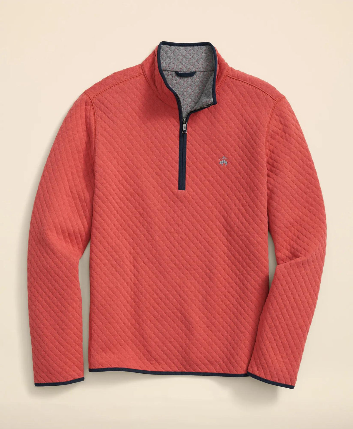Diamond-Quilted Quarter-Zip in Cotton Blend | Brooks Brothers online shop