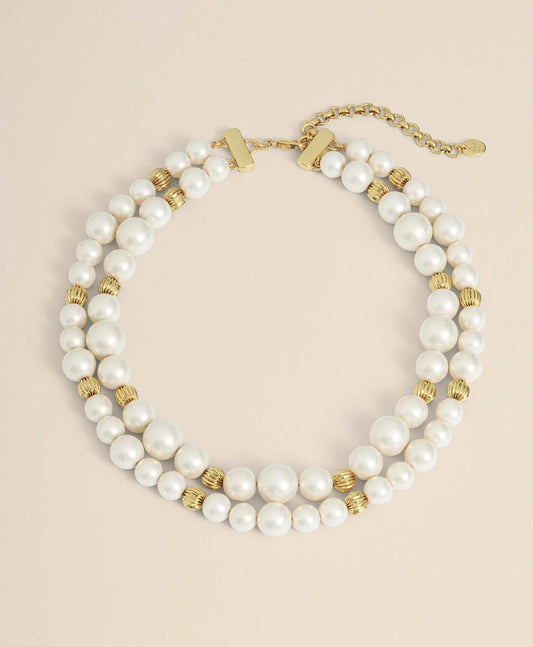 Double Strand Gold-Tone Faux-Pearl Necklace | Brooks Brothers discount