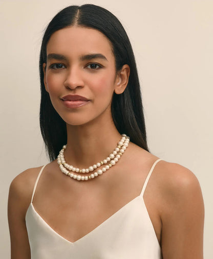 Double Strand Gold-Tone Faux-Pearl Necklace | Brooks Brothers discount