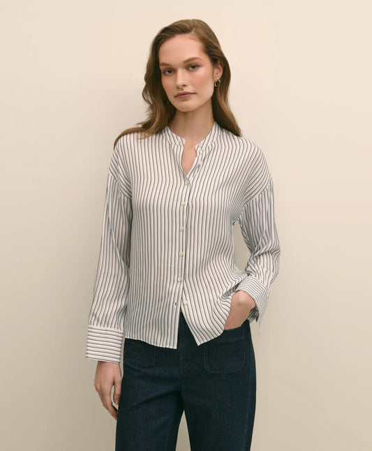 Drapey Thin Stripe Shirt | Brooks Brothers discount