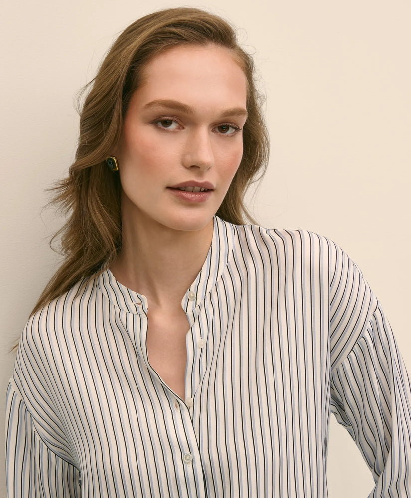 Drapey Thin Stripe Shirt | Brooks Brothers discount