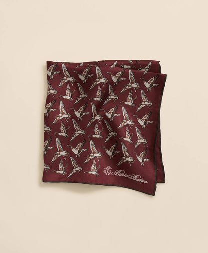 Duck Motif Silk Pocket Square | Brooks Brothers outlet