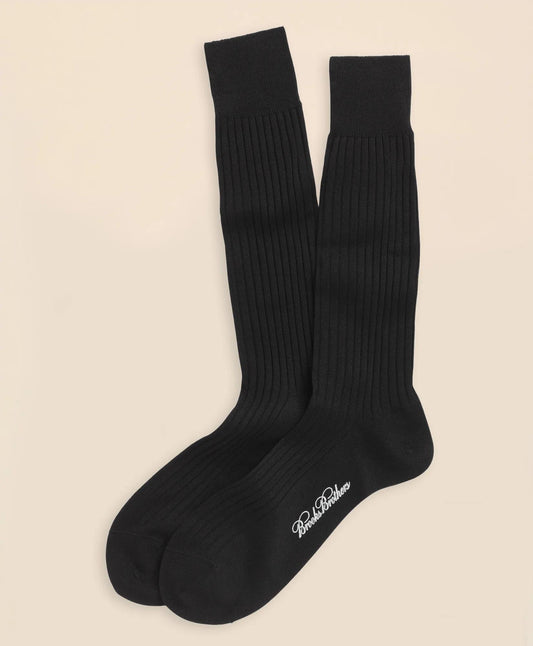Egyptian Cotton Ribbed Crew Socks | Brooks Brothers outlet