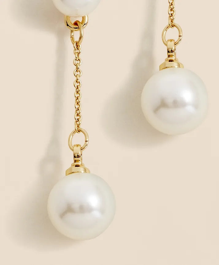 Faux-Pearl-Drop Fine-Chain Earrings | Brooks Brothers discount