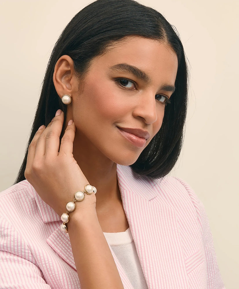 Faux-Pearl Gold-Plated Bracelet | Brooks Brothers online
