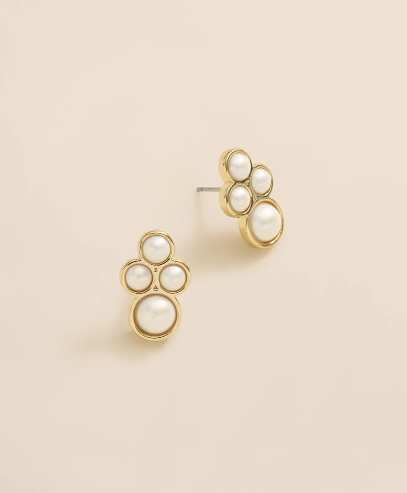 Faux-Pearl Gold-Plated Cluster Earrings | Brooks Brothers sale