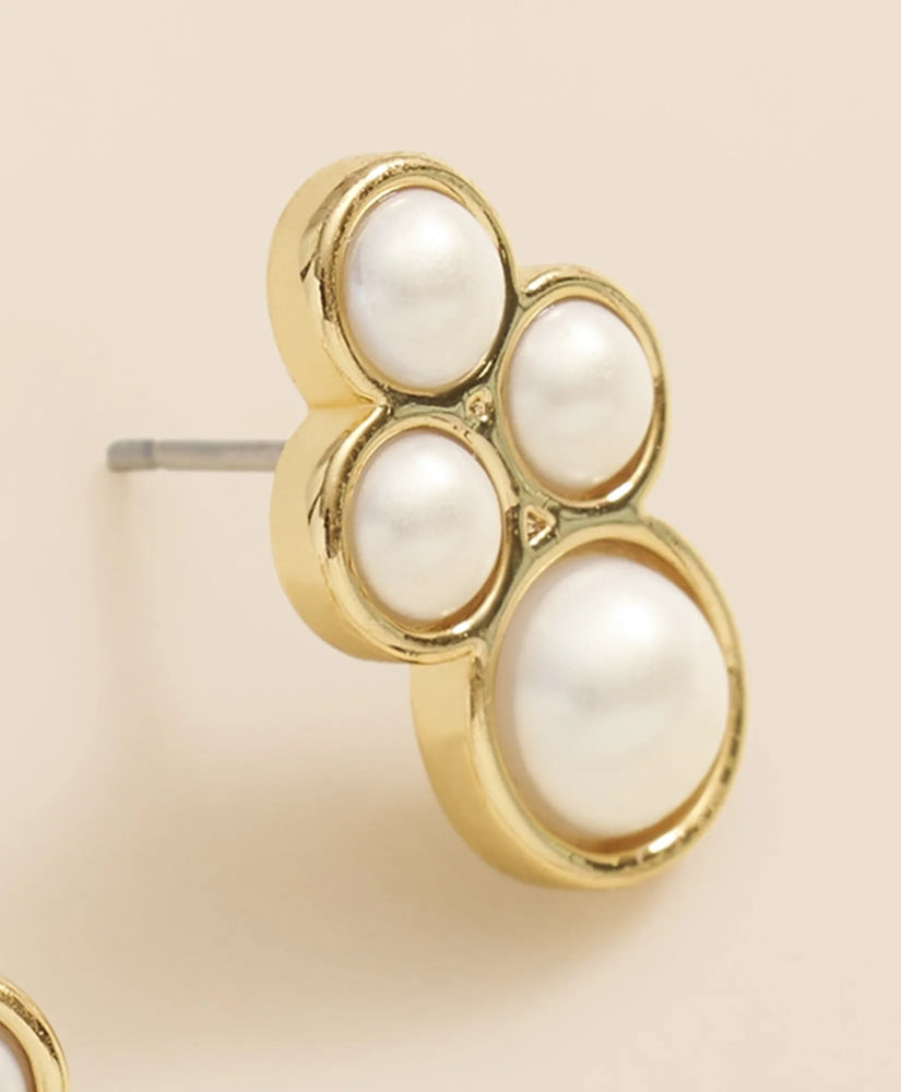 Faux-Pearl Gold-Plated Cluster Earrings | Brooks Brothers sale