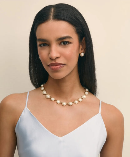 Faux-Pearl Gold-Plated Necklace | Brooks Brothers online shop