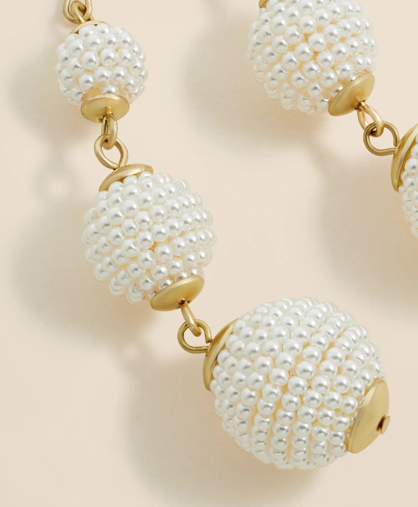 Faux-Pearl Sphere Linear Earrings | Brooks Brothers online shop