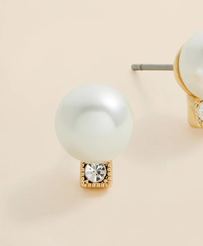 Faux Pearl Stud Earrings | Brooks Brothers on sale