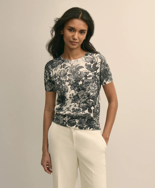 Floral Print Cotton Shell | Brooks Brothers discount