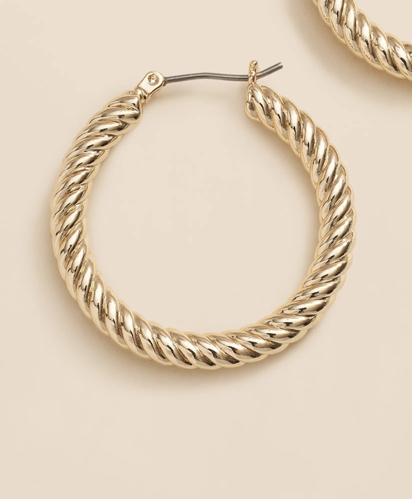 Gold-Plated Twisted Hoop Earrings | Brooks Brothers sale
