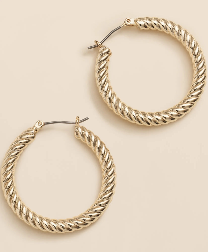 Gold-Plated Twisted Hoop Earrings | Brooks Brothers sale