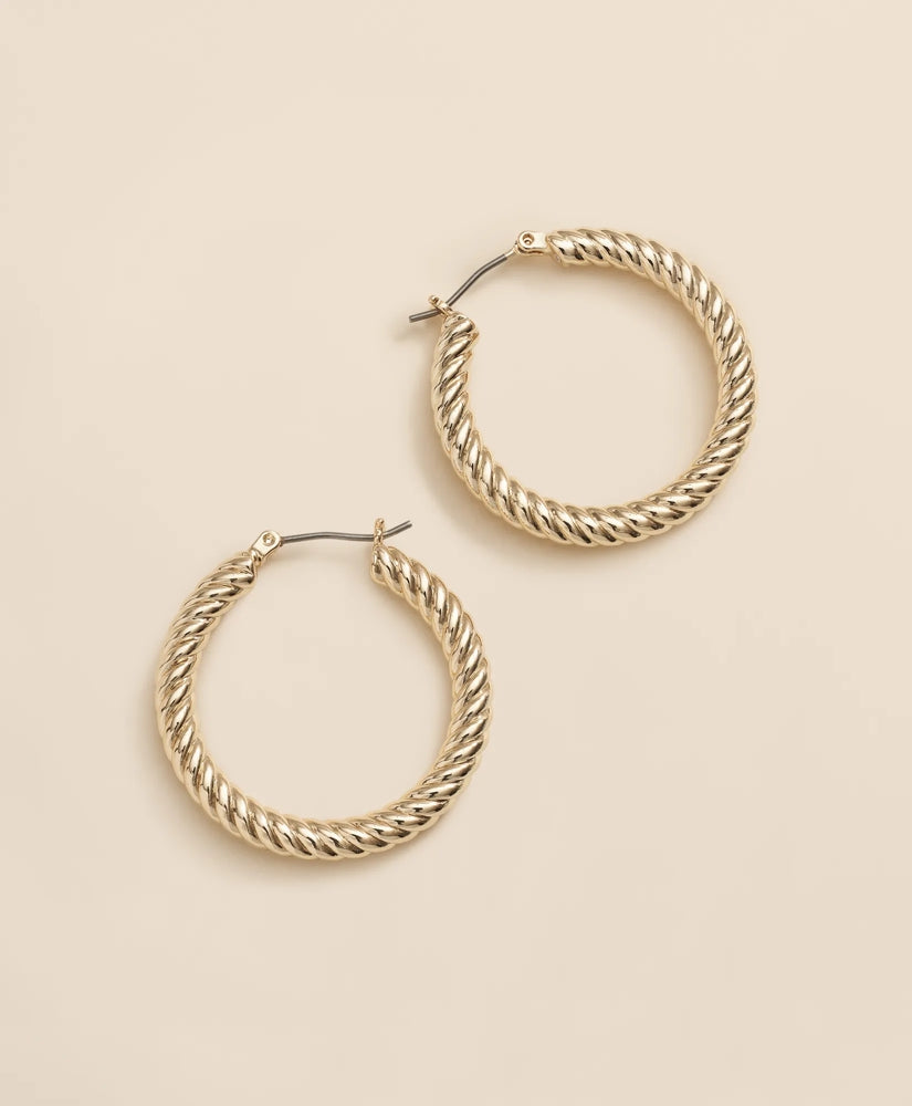 Gold-Plated Twisted Hoop Earrings | Brooks Brothers sale