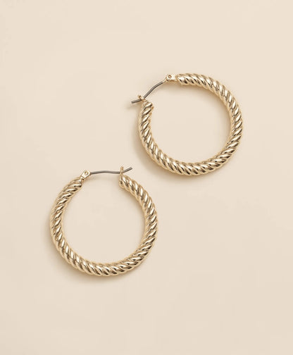 Gold-Plated Twisted Hoop Earrings | Brooks Brothers sale