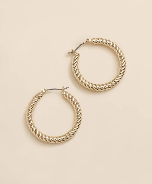 Gold-Plated Twisted Hoop Earrings | Brooks Brothers sale