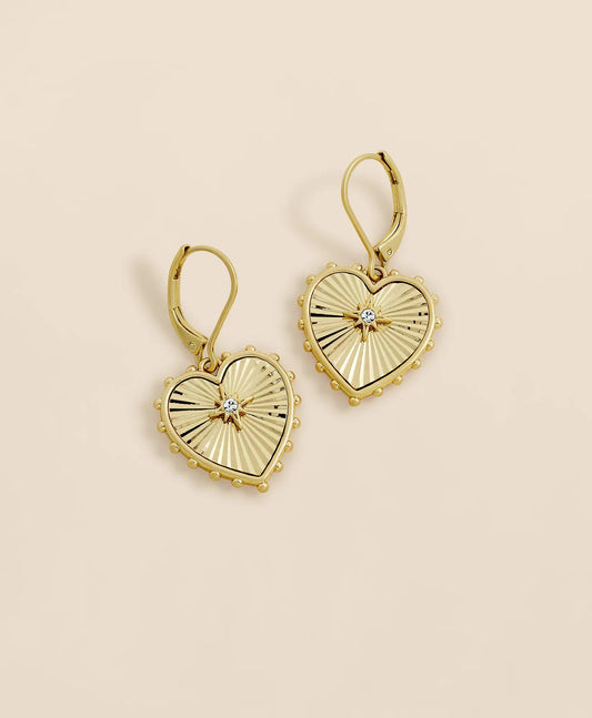 Heart Charm Gold-Toned Earrings | Brooks Brothers on sale