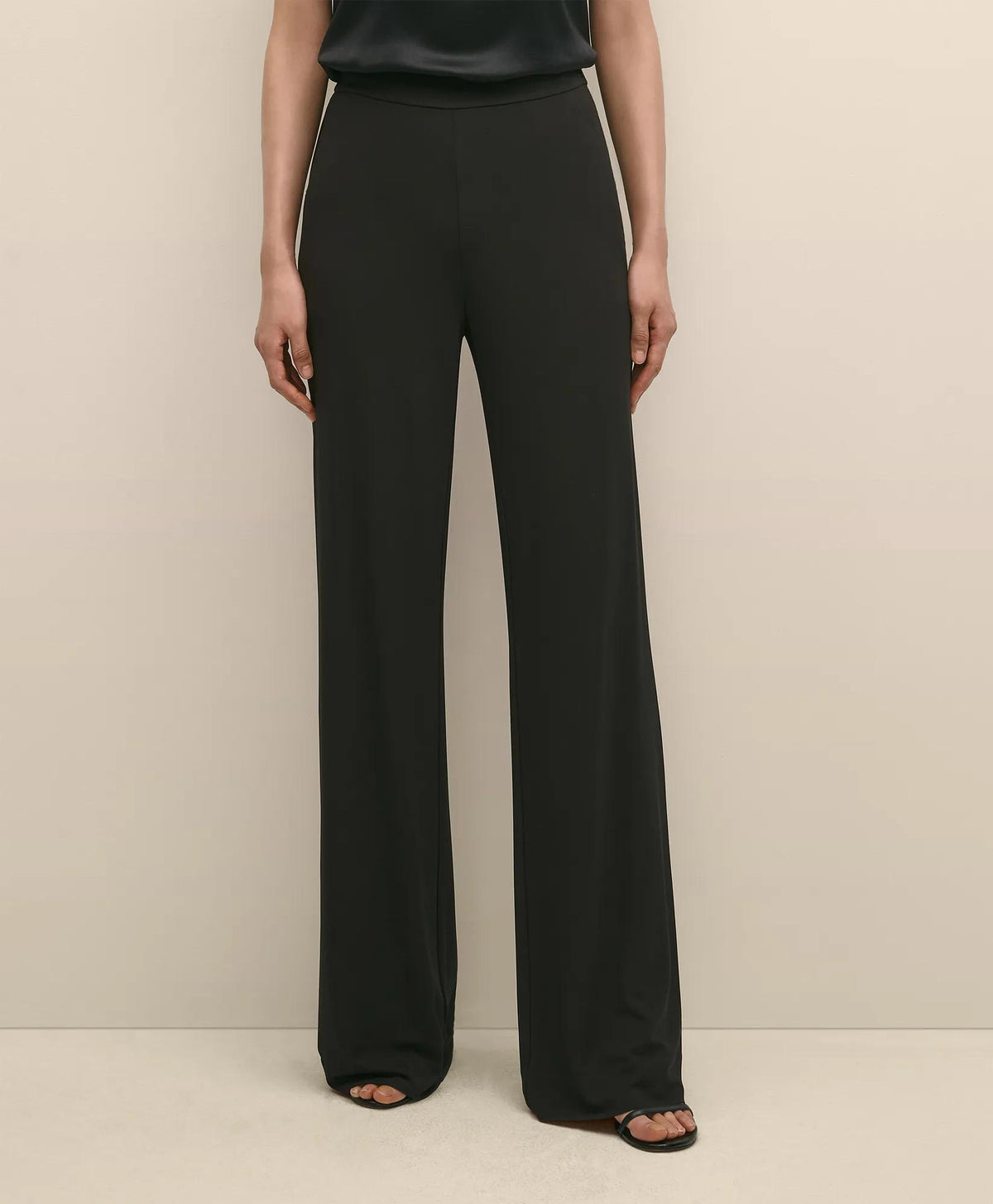 High-Waisted, Elastic Back Matte Jersey Pants | Brooks Brothers online shop