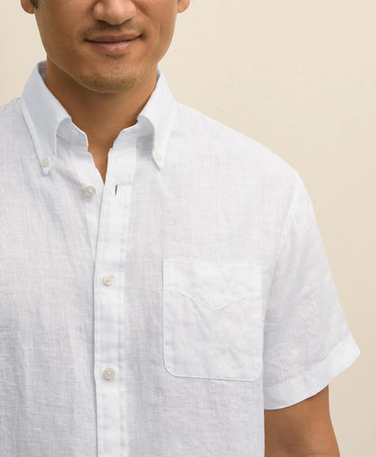 Irish Linen Short-Sleeve Sport Shirt | Brooks Brothers online