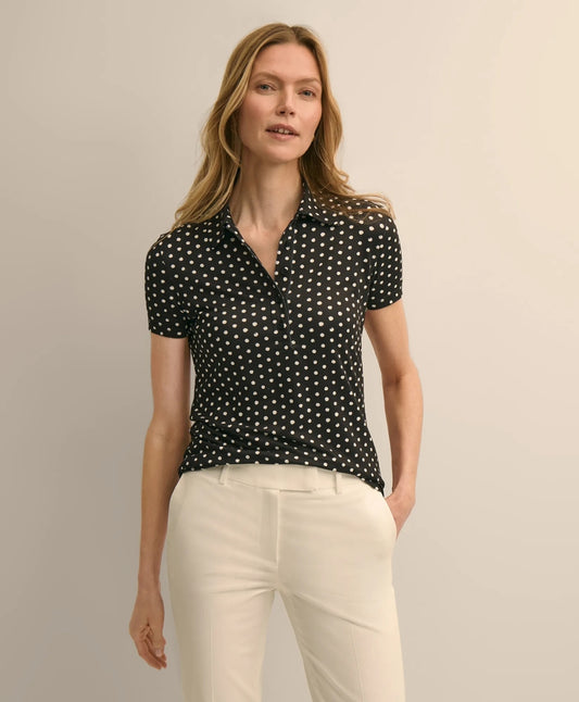 Jersey Dot-Print Polo Shirt | Brooks Brothers sale