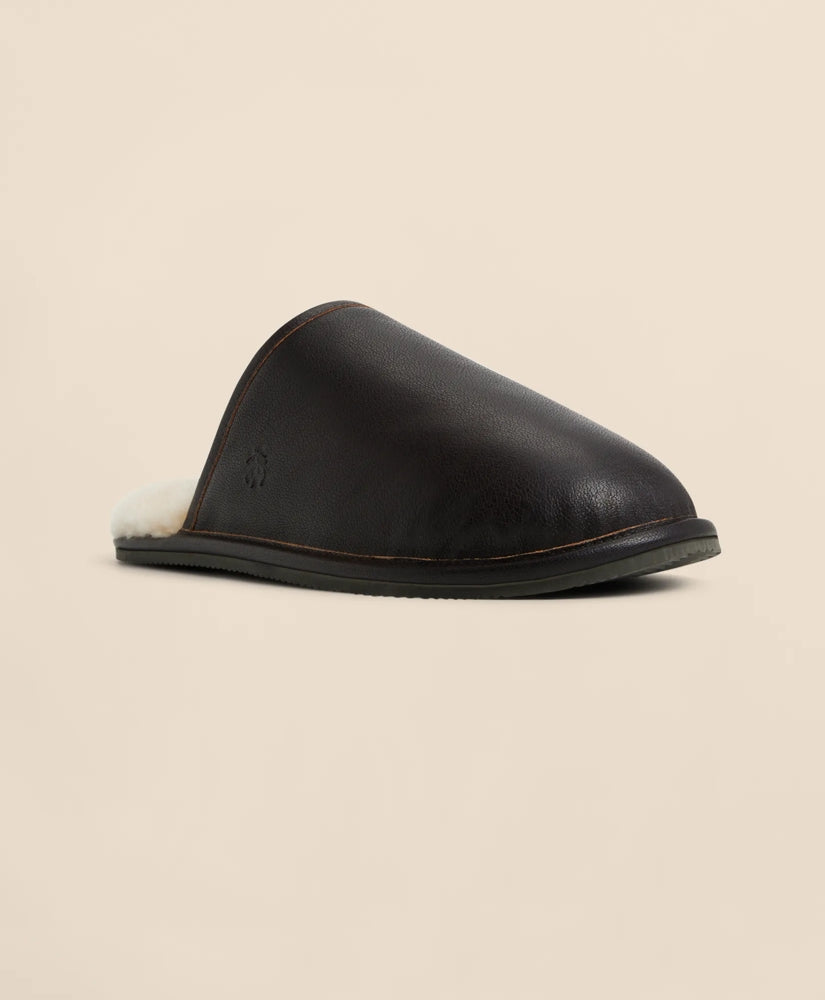 Leather Shearling Slippers | Brooks Brothers sale