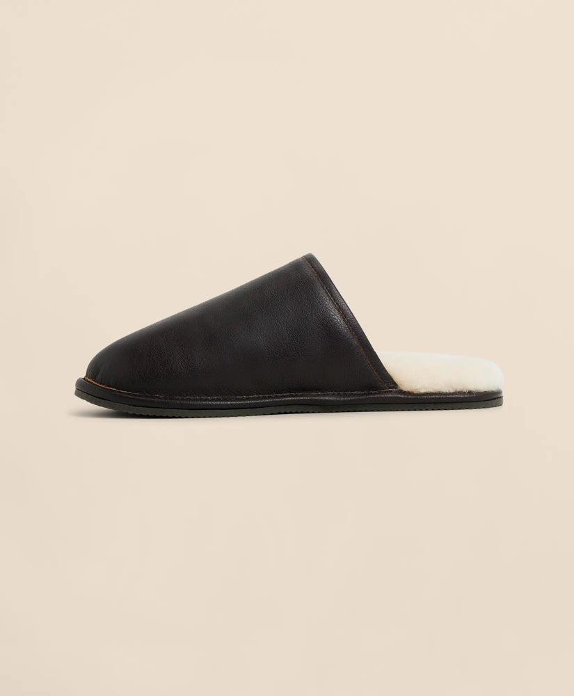 Leather Shearling Slippers | Brooks Brothers sale