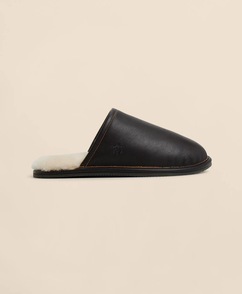 Leather Shearling Slippers | Brooks Brothers sale