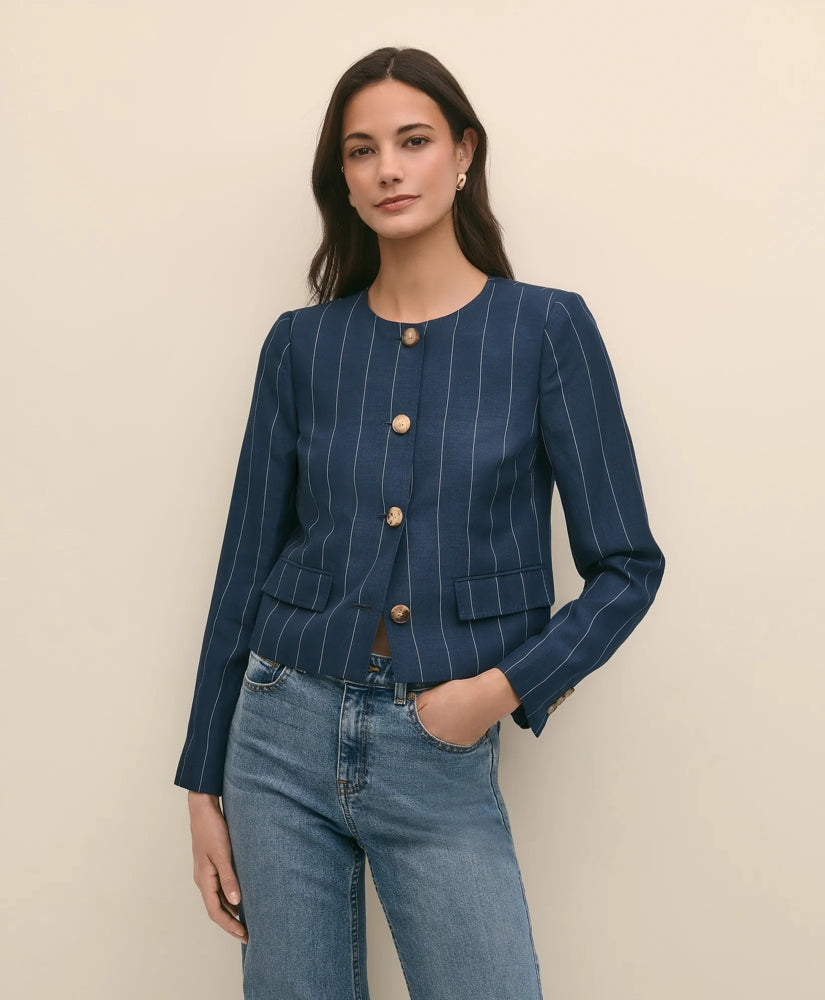 Lyocell-Blend Stripe Jacket | Brooks Brothers online shop