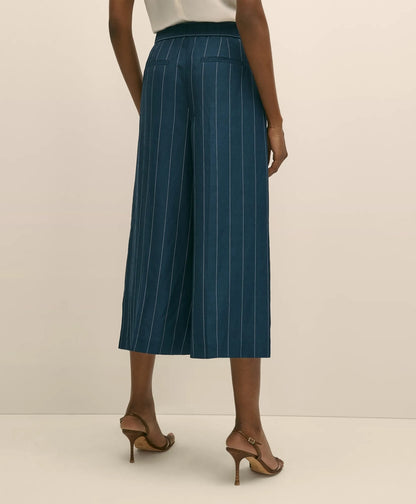Lyocell-Blend Stripe Wide-Leg Culottes | Brooks Brothers sale