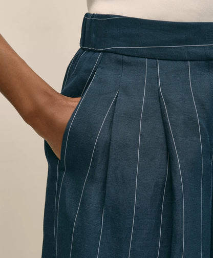 Lyocell-Blend Stripe Wide-Leg Culottes | Brooks Brothers sale