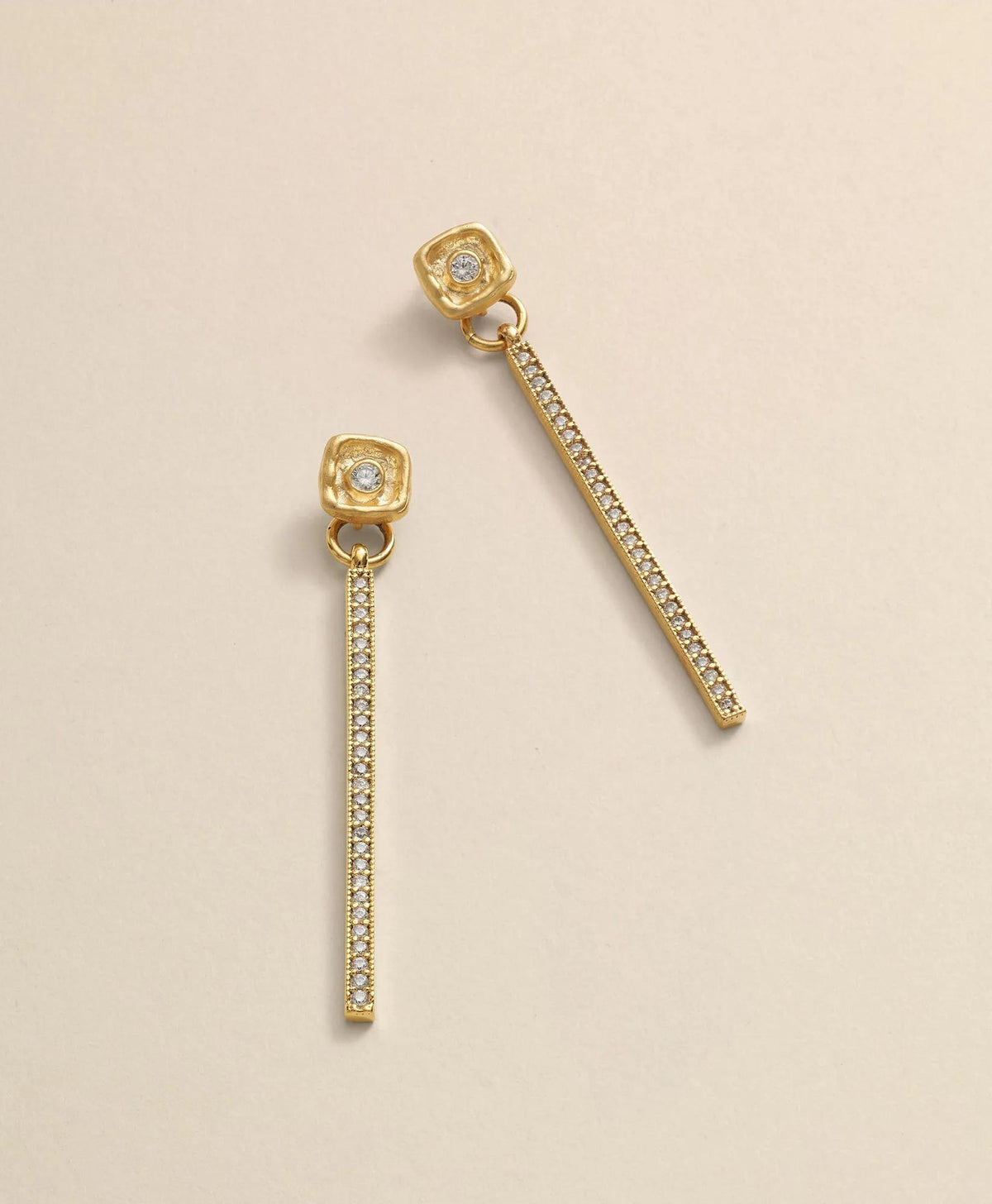 Loni Paul Crystal Bar Earrings in 14K Plated Gold | Brooks Brothers online shop