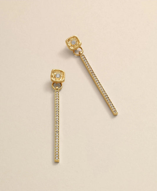 Loni Paul Crystal Bar Earrings in 14K Plated Gold | Brooks Brothers online shop