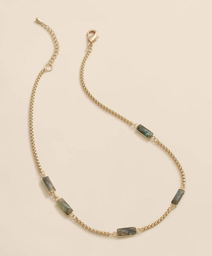 Loni Paul Labradorite Baguette Short Necklace in 14K Plated Gold | Brooks Brothers for sale