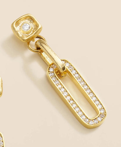 Loni Paul Pave Chain Link Earrings in 14K Plated Gold | Brooks Brothers online