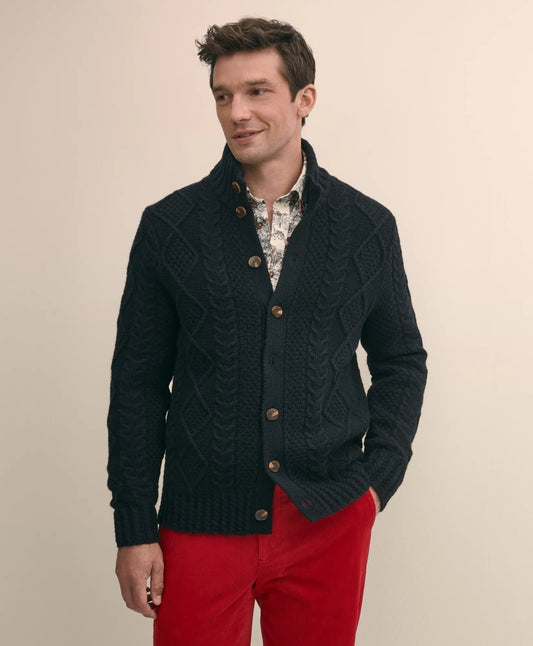 Merino Aran Cable Cardigan | Brooks Brothers online