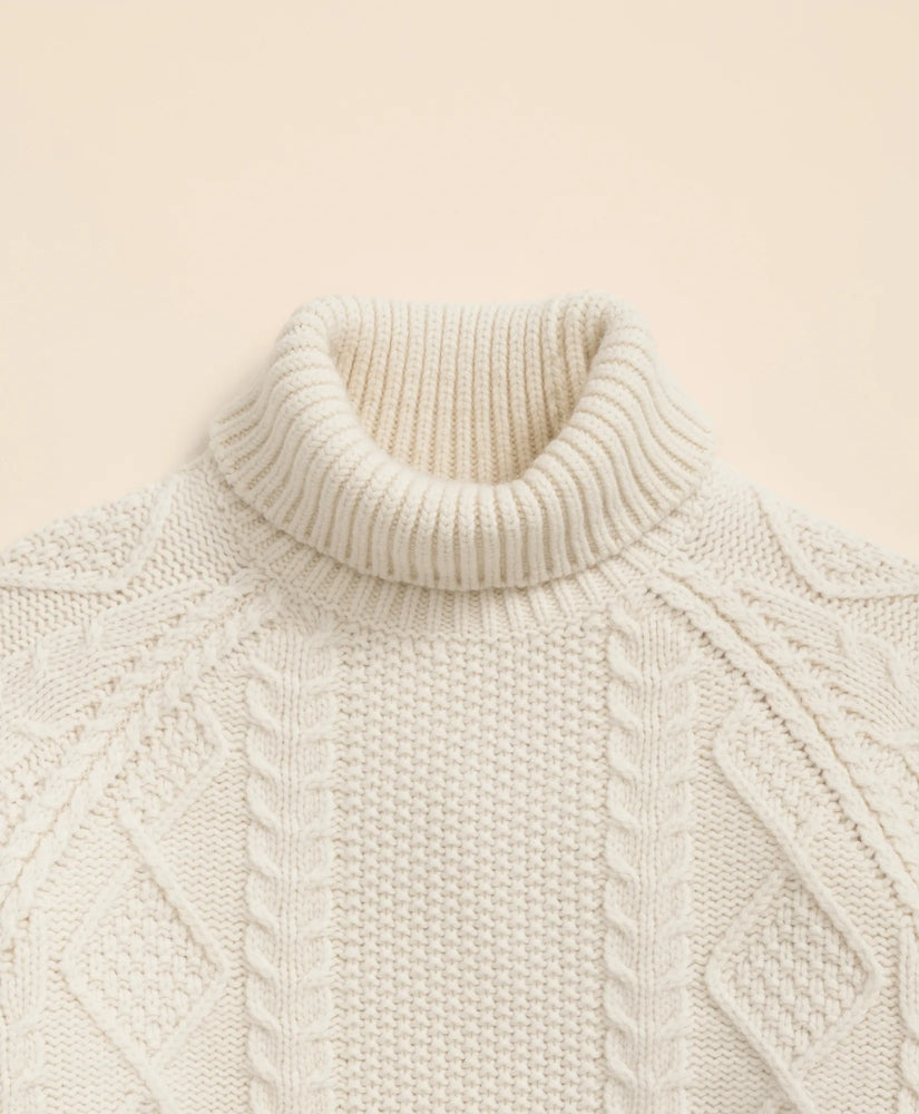 Merino Wool Archive Aran Turtleneck Sweater | Brooks Brothers sale