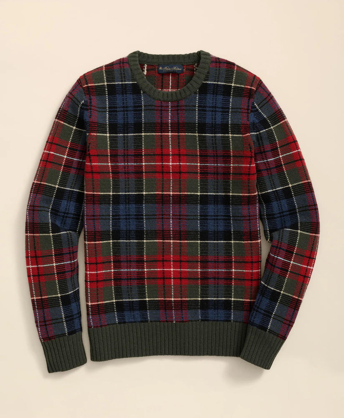 Merino Wool Archive Plaid Intarsia Sweater | Brooks Brothers online