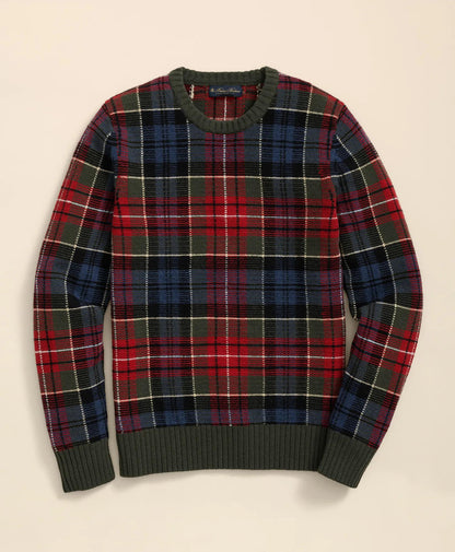 Merino Wool Archive Plaid Intarsia Sweater | Brooks Brothers online