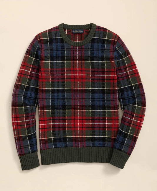 Merino Wool Archive Plaid Intarsia Sweater | Brooks Brothers online
