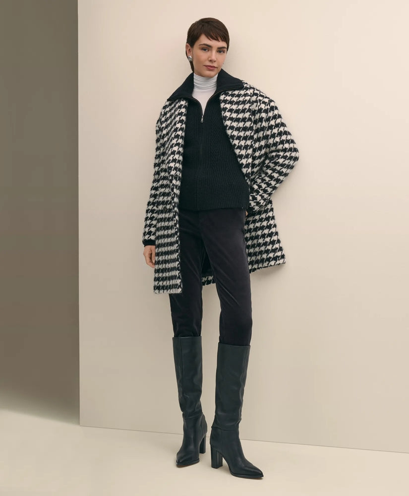 Merino Wool Blend Peplum Zip Cardigan | Brooks Brothers on sale