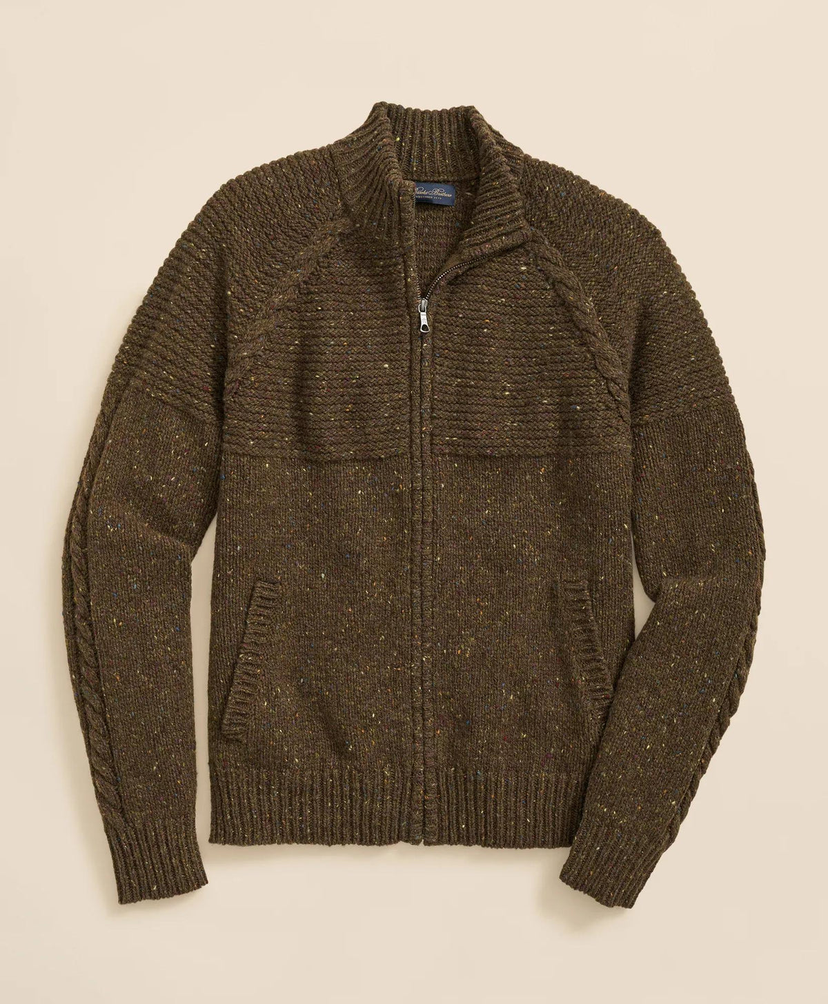 Merino Wool Donegal Zip Cardigan | Brooks Brothers online